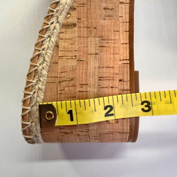 Kate Spade Cosette Cork Wedge Sandal Size 8.5B Gold Nappa Leather Slip-On - Picture 13 of 16